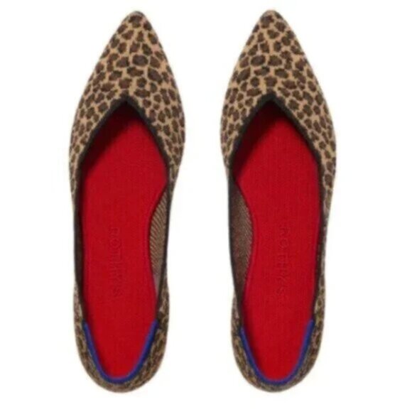NEW Rothy's The Point Animal Print Comfy Casual Washable Flats 9.5 - Picture 2 of 7